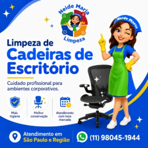 Limpeza de cadeiras de escritório